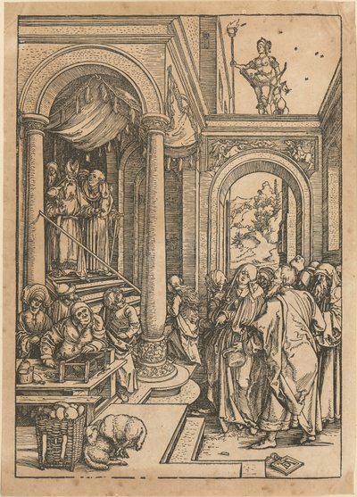 Jomfru Marias tempelbesøg, blad 6 i serien »Jomfru Marias liv« af Albrecht Dürer