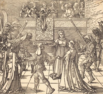 Maskeradedans med fakler, ca. 1516. af Albrecht Dürer