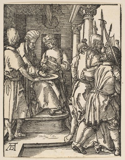 Pilatus vasker sine hænder, fra Den lille lidenskab, ca. 1509. af Albrecht Dürer