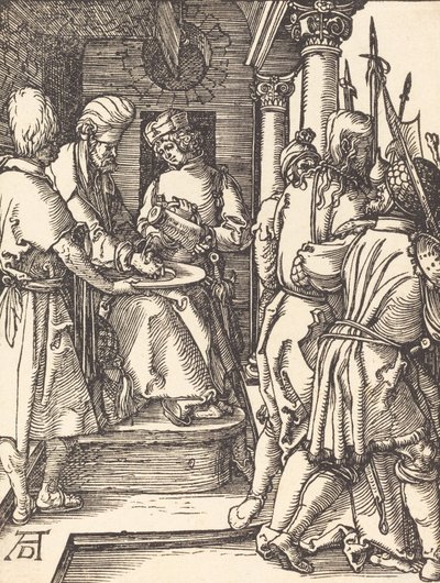 Pilatus vasker sine hænder, sandsynligvis ca. 15091510. af Albrecht Dürer