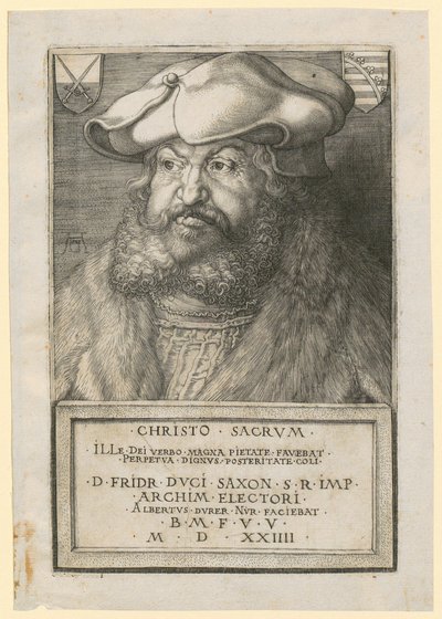Portræt af Friedrich den Vise, kurfyrste af Sachsen af Albrecht Dürer