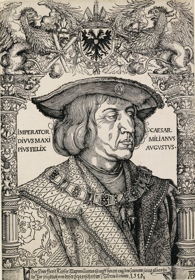 Portræt af kejser Maximilian I, c1519 af Albrecht Dürer
