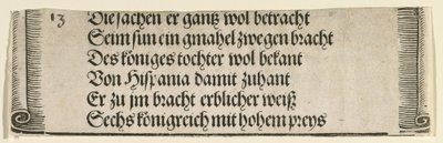 Trykt tekst til "Filip den Faires trolovelse med Jeanne af Castilien" af Albrecht Dürer