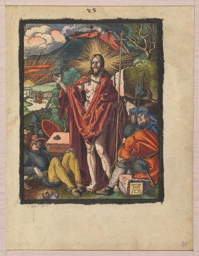 Auferstehung, aus "Die kleine Holzschnittpassion" af Albrecht Dürer