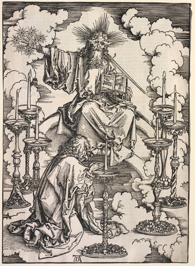 Johannes åbenbaring: Johannes ser de syv lysestager, 1511. af Albrecht Dürer