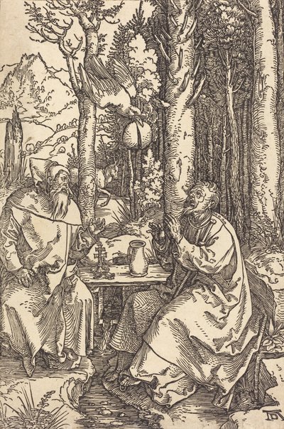 Saint Anthony og Saint Paul i ørkenen, ca. 1504. af Albrecht Dürer