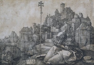 Sankt Antonius foran byen, 1519 af Albrecht Dürer