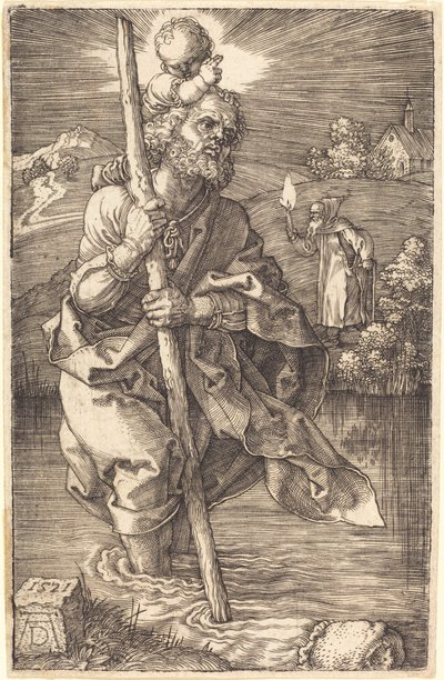 Sankt Christopher vender til højre af Albrecht Dürer
