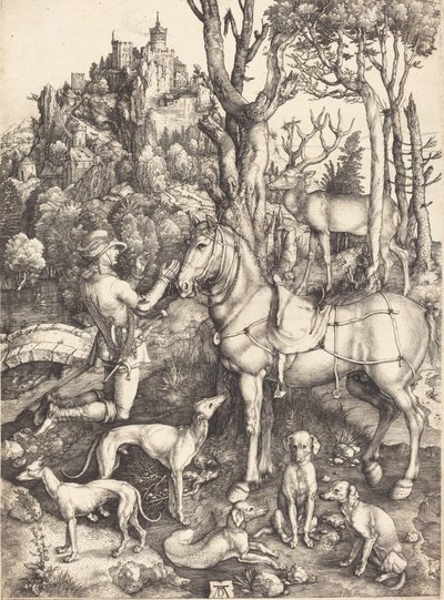 Sankt Eustace, ca. 15001501. af Albrecht Dürer