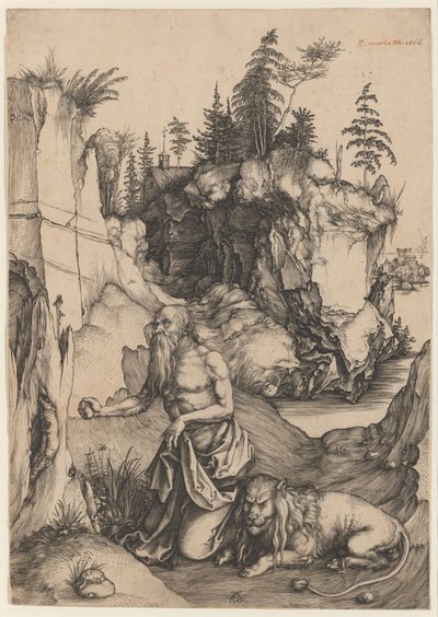 St. Jerome Penitent i ørkenen af Albrecht Dürer