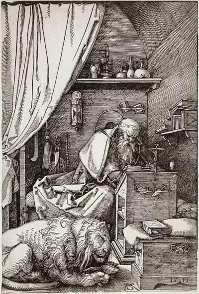 Sankt Hieronymus i sin celle (Bartsch 114) af Albrecht Dürer