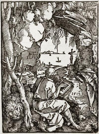 Sankt Hieronymus i en grotte (Bartsch 113) af Albrecht Dürer