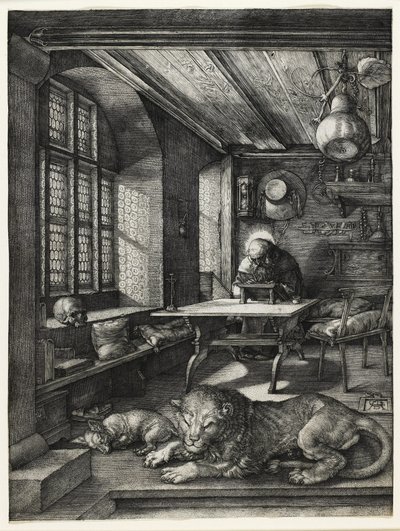 Sankt Hieronymus i hans studie, 1514 af Albrecht Dürer