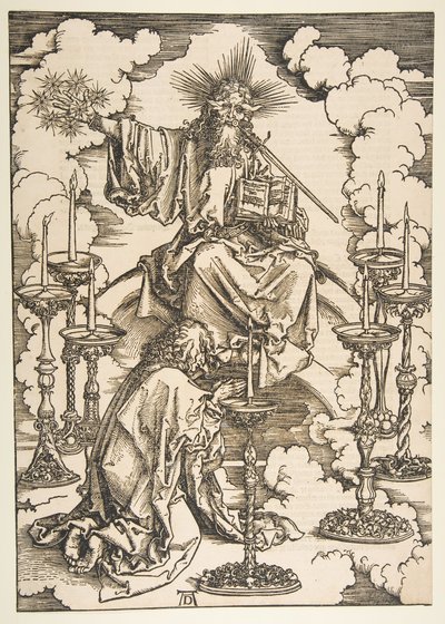 Sankt Johannes ser de syv gyldne lysestager, fra The Apocalypse.n.d. af Albrecht Dürer