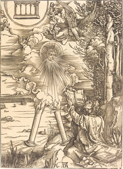 Sankt Johannes fortærer bogen af Albrecht Dürer
