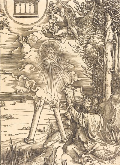 Sankt Johannes fortærer bogen, sandsynligvis ca. 14961498. af Albrecht Dürer