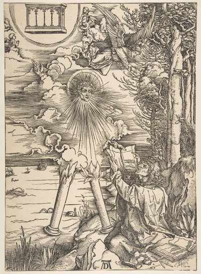 Saint John Swallowing the Book, fra The Apocalypse, Latin Edition, 1511, 1511. af Albrecht Dürer