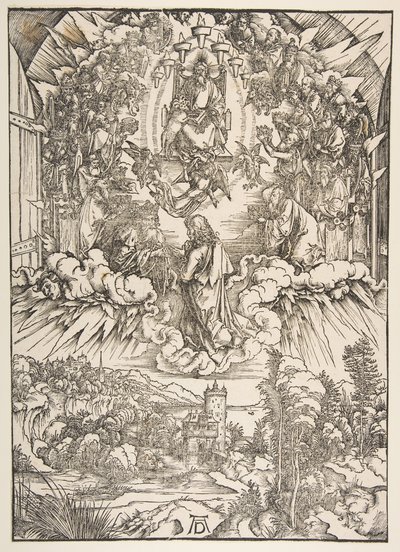 Sankt Johannes foran Gud og de ældste, fra Apokalypsen, ca. 1496. af Albrecht Dürer
