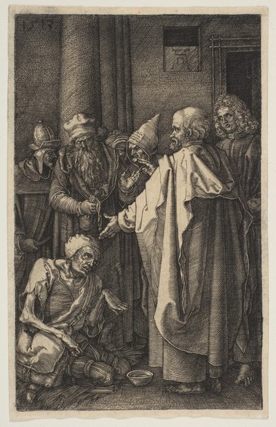 Sankt Peter og Sankt Johannes ved templets port, fra The Passion, 1513. af Albrecht Dürer