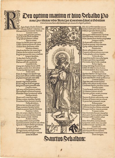 Sankt Sebaldus står på en søjle af Albrecht Dürer
