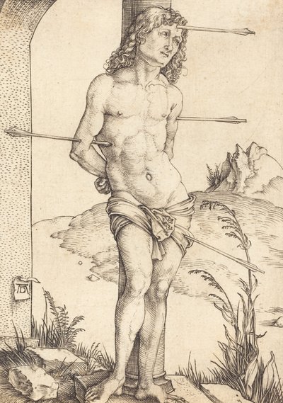 Sankt Sebastian bundet til søjlen, sandsynligvis 14981499. af Albrecht Dürer