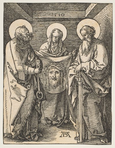 Sankt Veronica mellem de hellige Peter og Paul, fra The Small Passion, 1510. af Albrecht Dürer