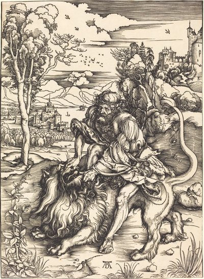Samson kæmper med løven af Albrecht Dürer