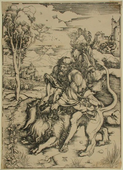 Samson kæmper mod løven af Albrecht Dürer