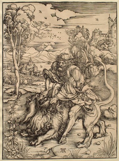 Samson kæmper med løven af Albrecht Dürer