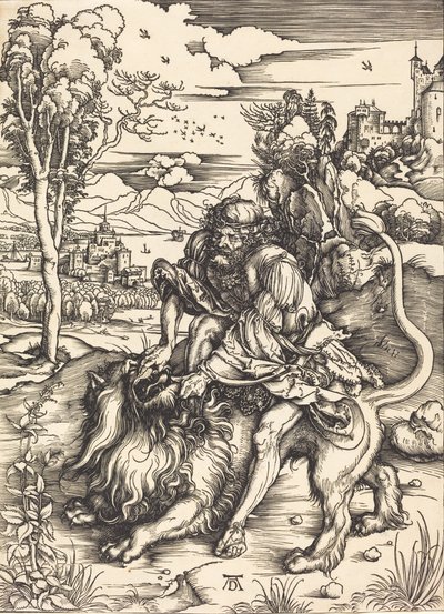 Samson kæmper med løven, ca. 14971498. af Albrecht Dürer