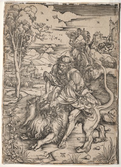 Samson dræber løven, ca. 1496-1497. af Albrecht Dürer