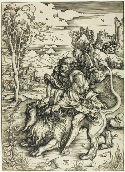 Samson river løven af Albrecht Dürer