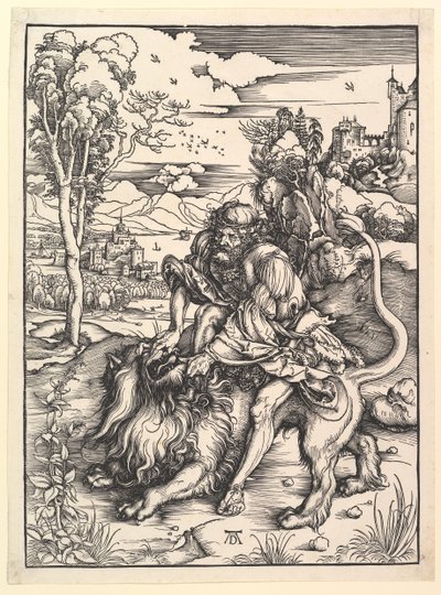 Samson Rending the Lion, ca. 1497-98. af Albrecht Dürer