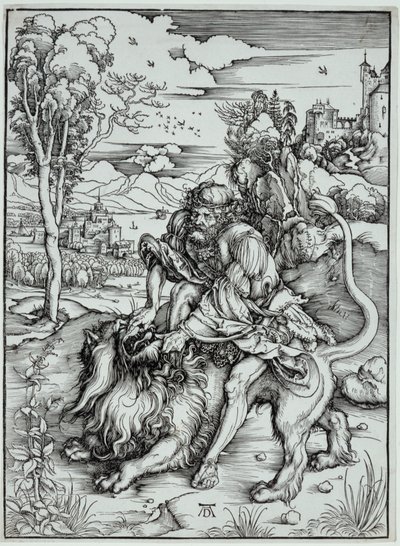 Samson dræber løven af Albrecht Dürer