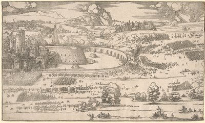 Belejring af en fæstning: højre del af Albrecht Dürer