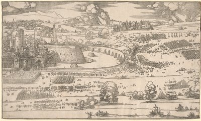 Belejring af en fæstning: højre del. af Albrecht Dürer