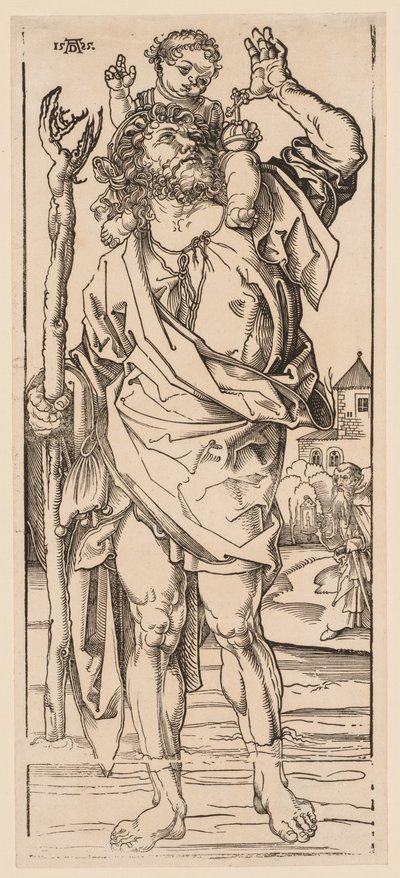 St. Christopher krydser strømmen, 1528. af Albrecht Dürer