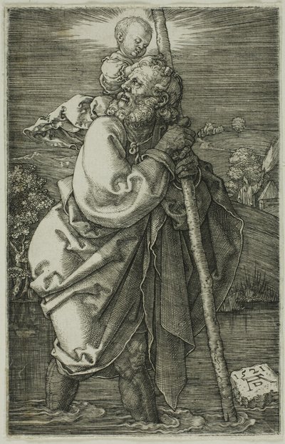 St. Christopher vender mod venstre af Albrecht Dürer