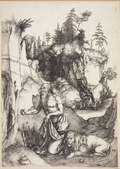 St. Hieronymus angrende i ørkenen af Albrecht Dürer