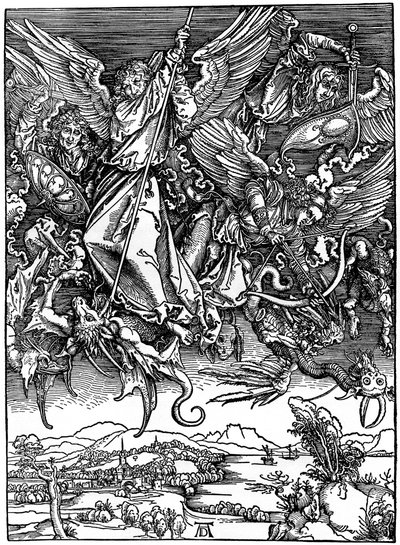 St. Michael kæmper med dragen, 1498, 1936 af Albrecht Dürer