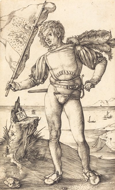 Fanebærer, ca. 15021503. af Albrecht Dürer