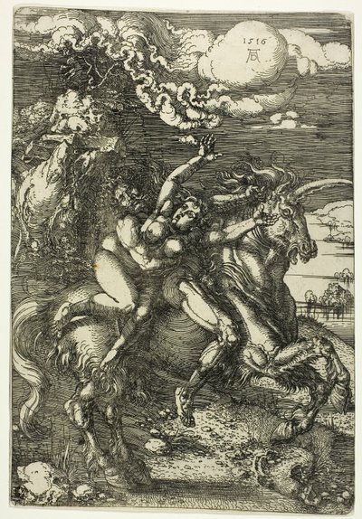 Bortførelsen af proserpin på en enhjørning af Albrecht Dürer