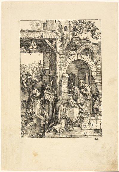 Magiernes tilbedelse, fra Jomfruens liv af Albrecht Dürer