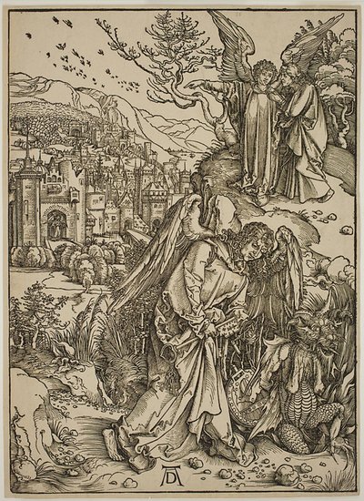 Englen, der viser Johannes det nye Jerusalem af Albrecht Dürer