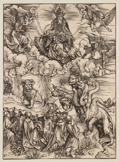 Apokalypsen: Dyret med to horn som et lam af Albrecht Dürer