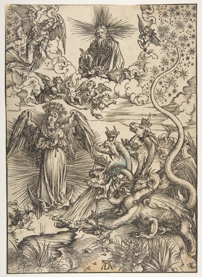 The Apocalyptic Woman, fra The Apocalypse, Latin Edition, 1511, 1511. af Albrecht Dürer