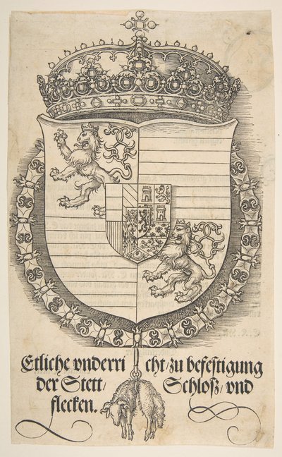 Våben af Ferdinand I, konge af Ungarn og Bøhmen.n.d. af Albrecht Dürer