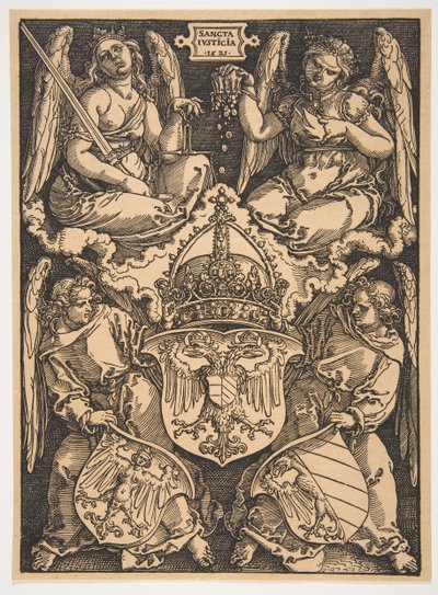 Det hellige romerske riges og byen Nürnbergs våben.n.d. af Albrecht Dürer