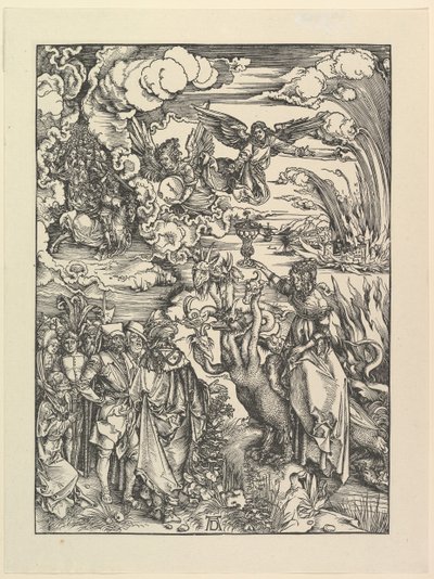 Den babylonske hore, fra Apokalypsen. Faksimile.n.d. af Albrecht Dürer