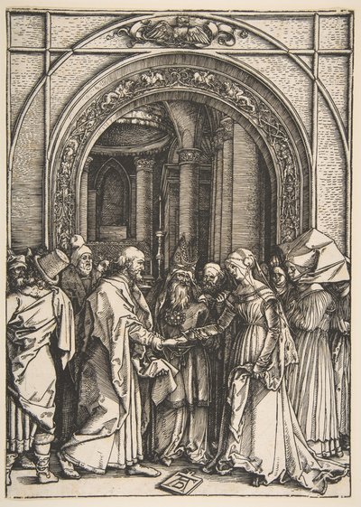 Jomfruens trolovelse, fra Jomfruens liv, ca. 1504. af Albrecht Dürer